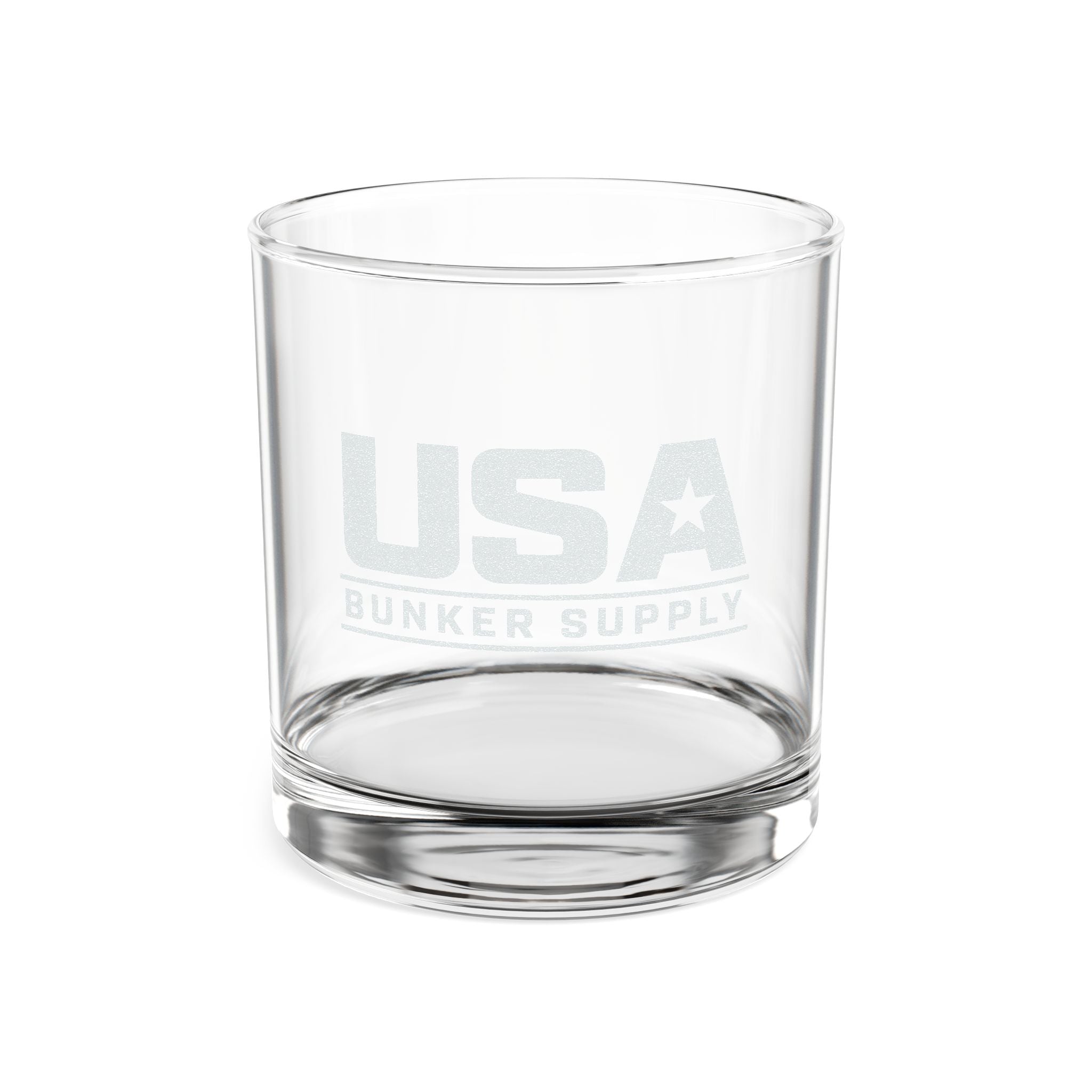 Engraved USA Bunker Supply Whiskey Glass – 10.5 oz Rocks Glass