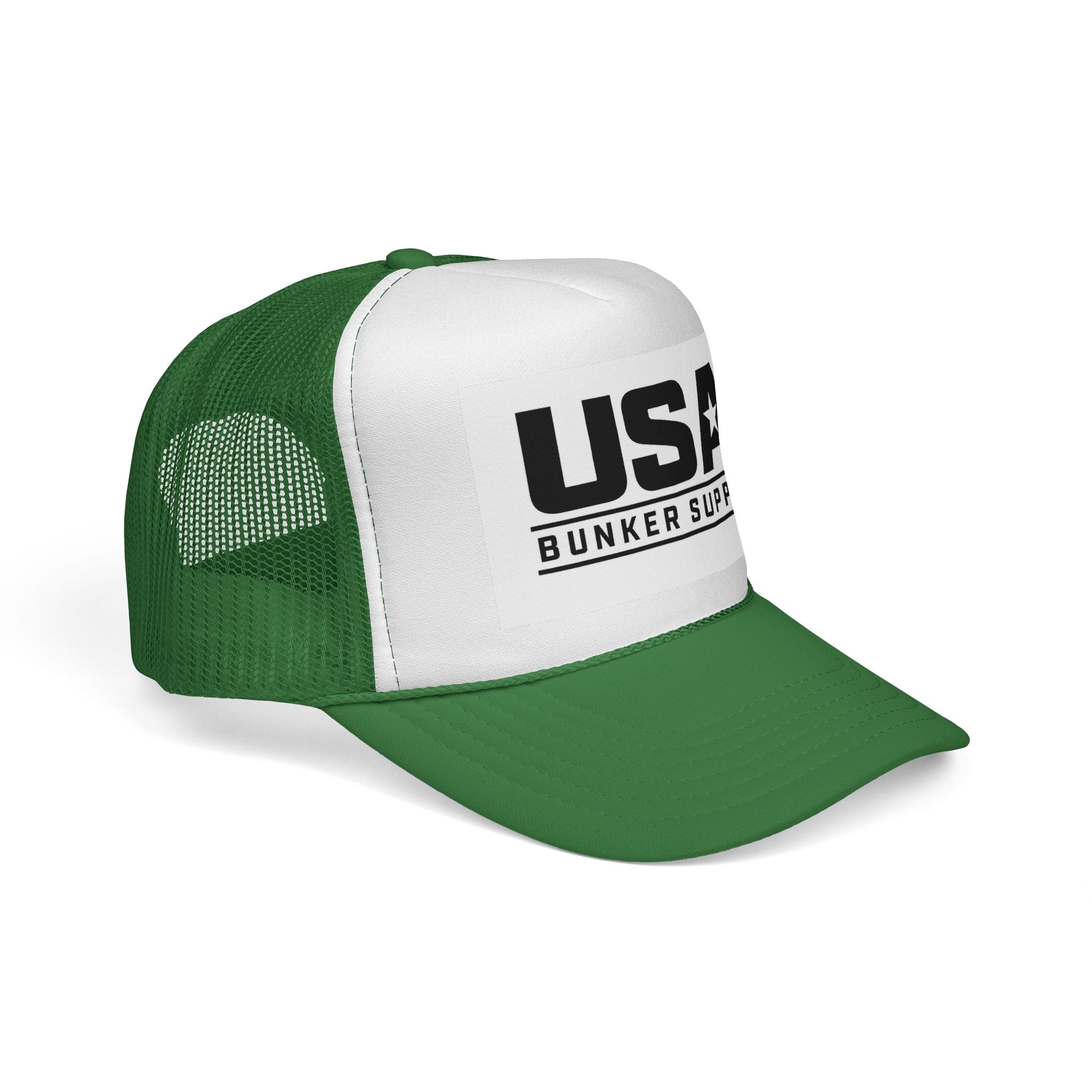 USA Bunker Supply Trucker Cap — Patriotic Mesh Back Hat