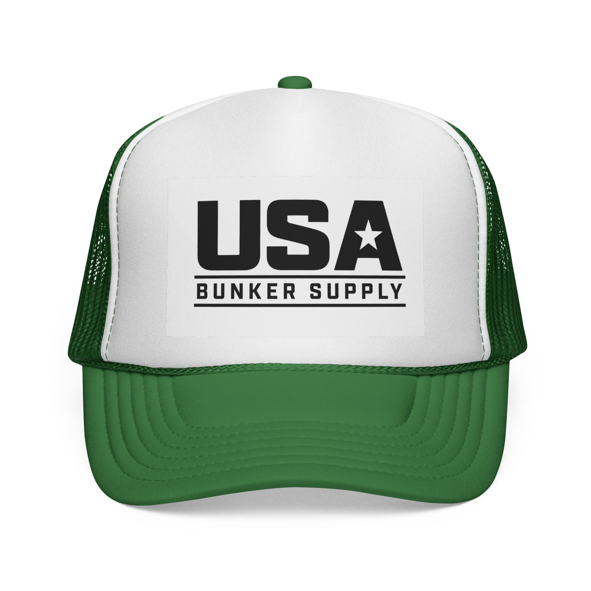 USA Bunker Supply Trucker Cap — Patriotic Mesh Back Hat
