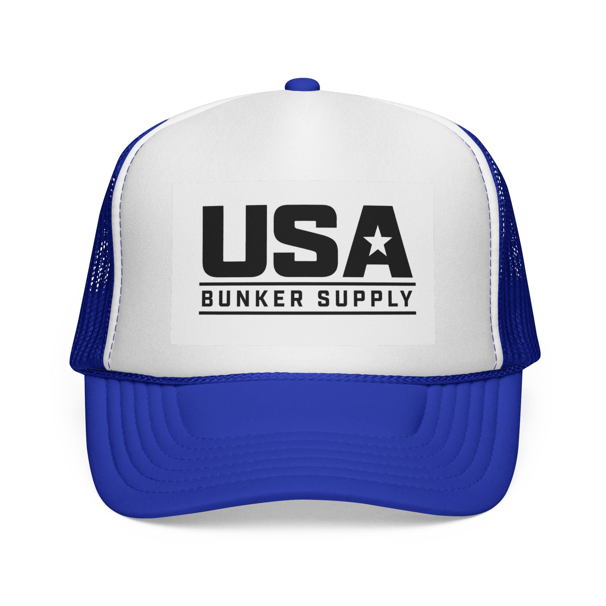 USA Bunker Supply Trucker Cap — Patriotic Mesh Back Hat