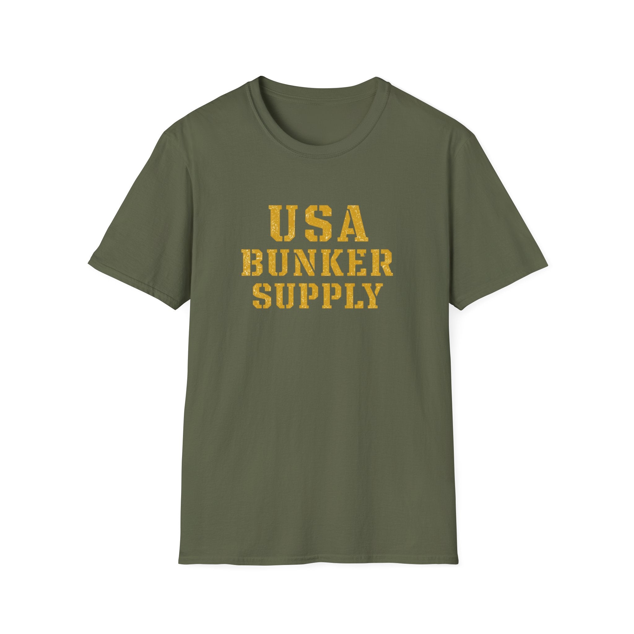 USA Bunker Supply Military Stencil T-Shirt