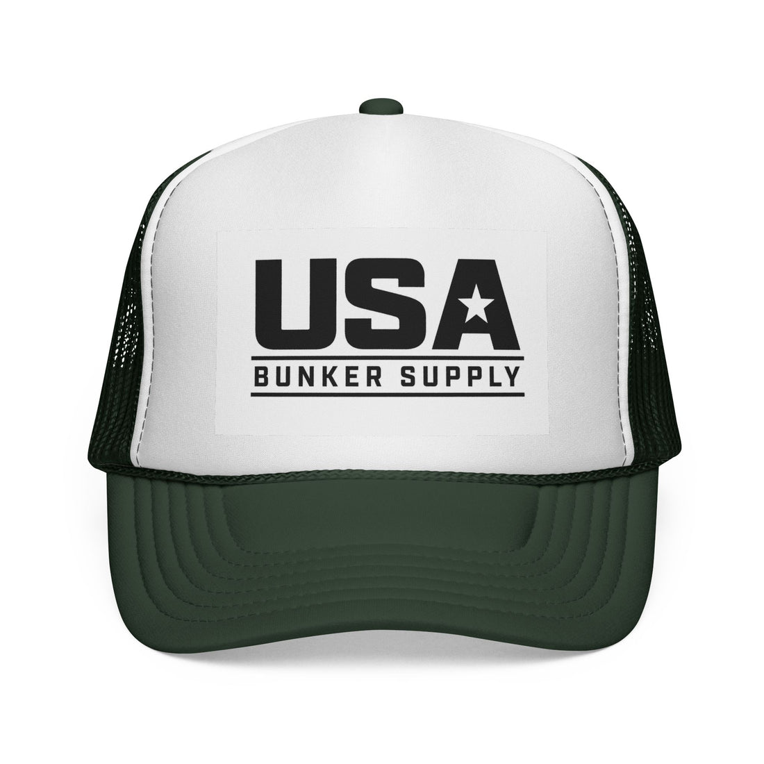 USA Bunker Supply Trucker Cap — Patriotic Mesh Back Hat