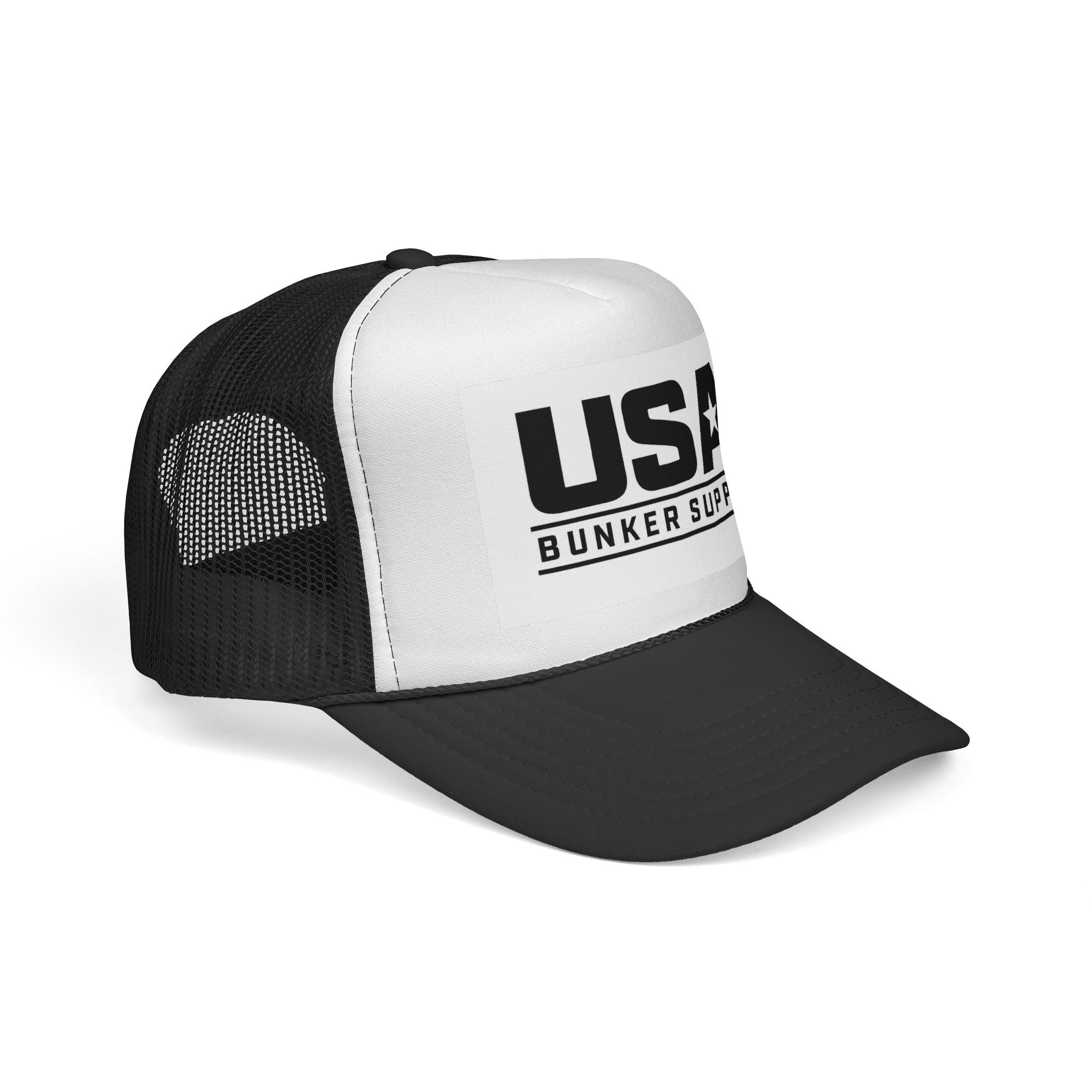 USA Bunker Supply Trucker Cap — Patriotic Mesh Back Hat