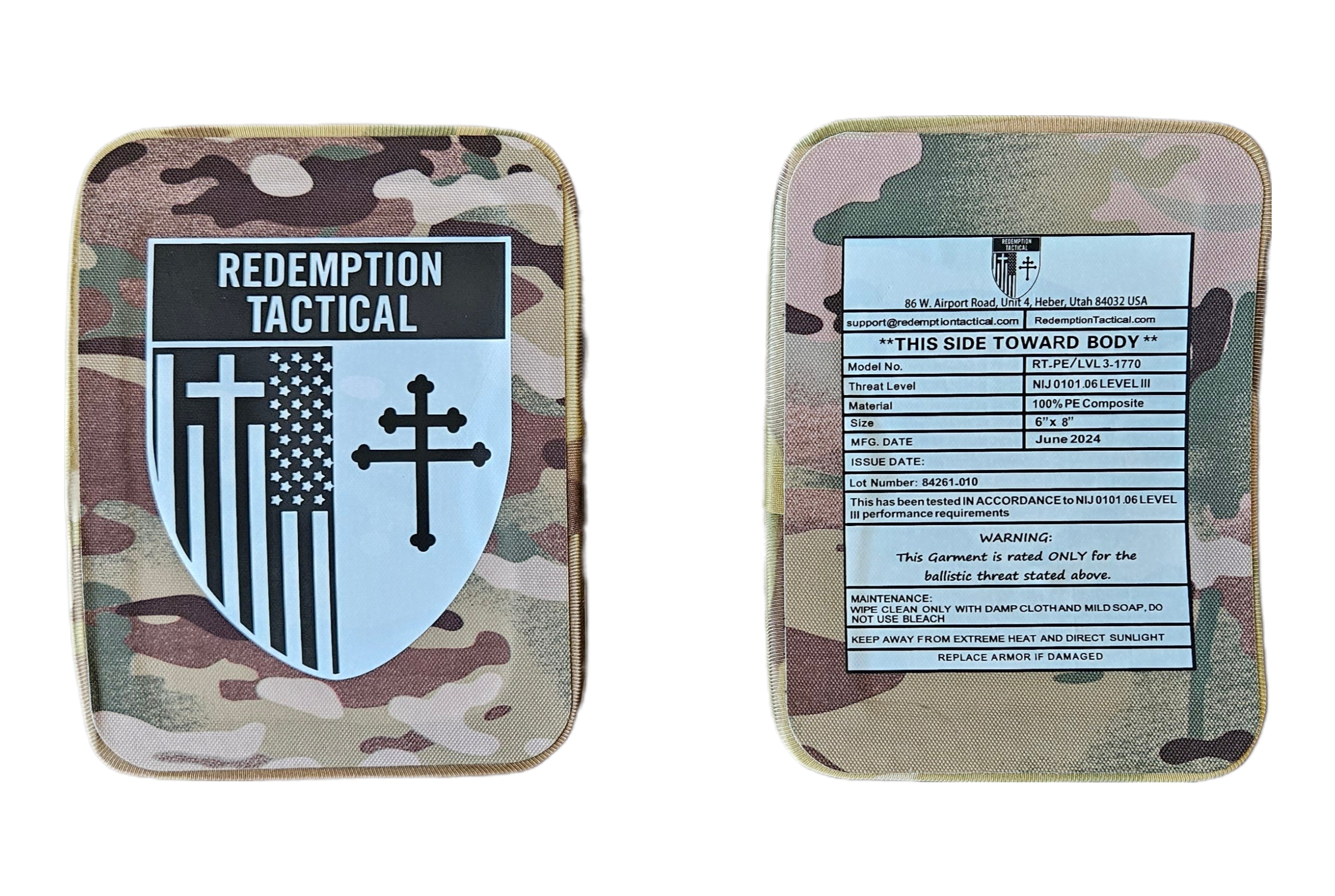 (PAIR) Level III 6x8" Side Plates (Lightweight PE Material)